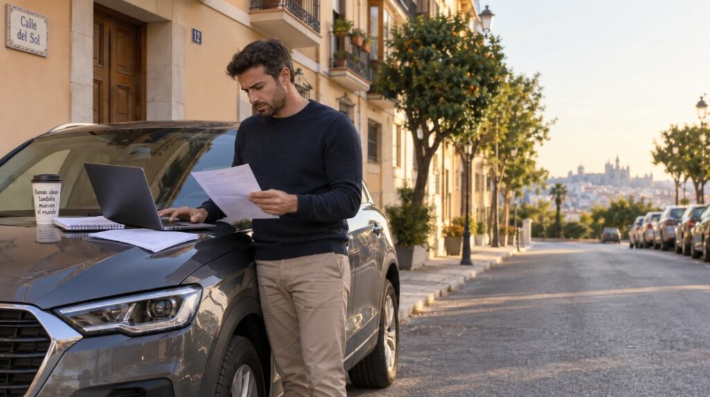 Persona estudiando cómo obtener dinero con su coche sin venderlo