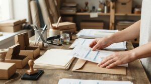Papelería y herramientas para organizar un pequeño negocio