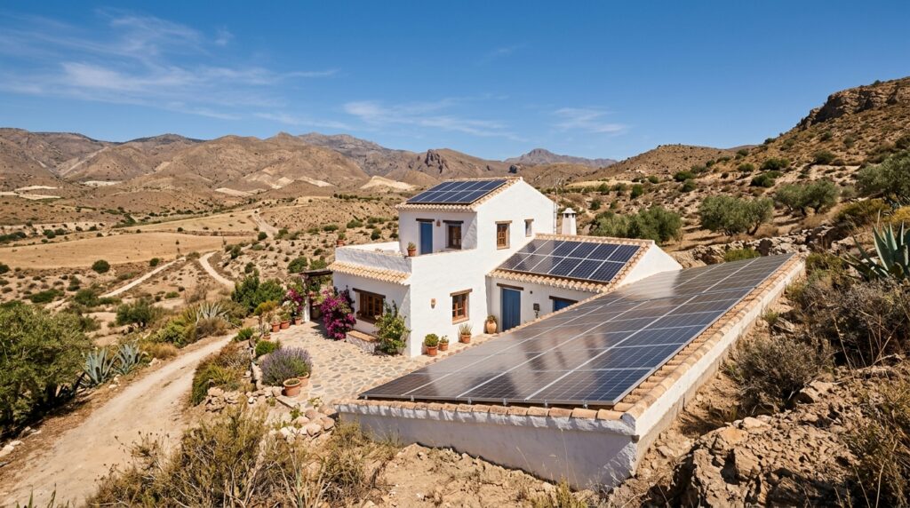 Placas solares instaladas en una vivienda de Almería